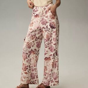 Pilcro x Anthropologie Women’s Linen Printed Beach Cargo Pants in Pink Combo, XS